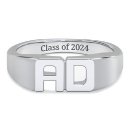 Double Initial Signet Ring