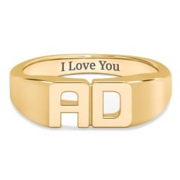 Double Initial Signet Ring