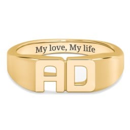 Double Initial Signet Ring