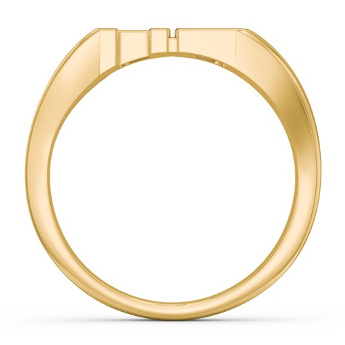 Double Initial Signet Ring – 18K Gold Plated Silver