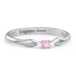 Dainty Trinity Stone Promise Ring