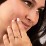 Dainty Trinity Stone Promise Ring – 10K White Gold with Ruby and White Premium Zirconia