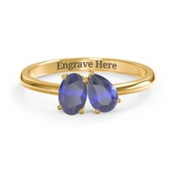 Toi et Moi Oval and Pear Gemstone Ring