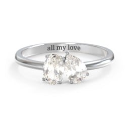 Toi et Moi Oval and Pear Gemstone Ring