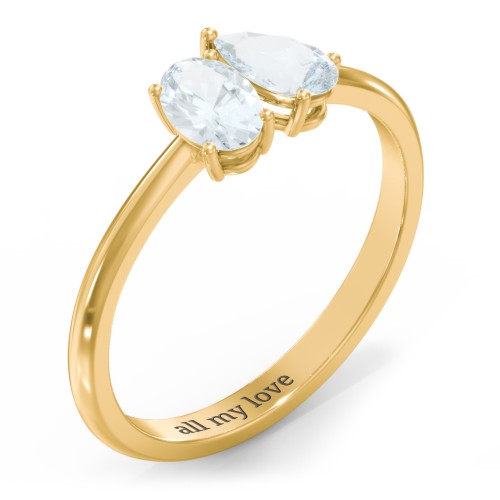 Toi et Moi Oval and Pear Gemstone Ring
