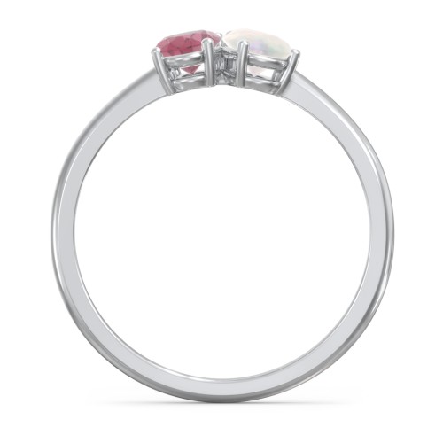Toi et Moi Oval and Pear Gemstone Ring