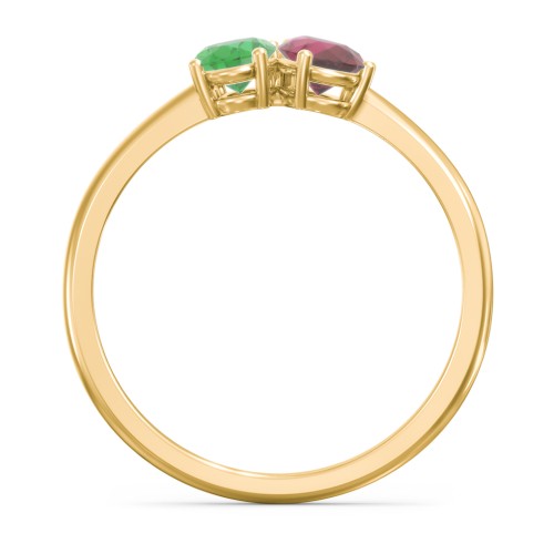 Toi et Moi Oval and Pear Gemstone Ring