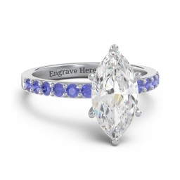 2 ct. Marquise CZ Engagement Ring with Accents