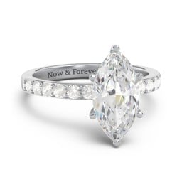 2 ct. Marquise CZ Engagement Ring with Accents