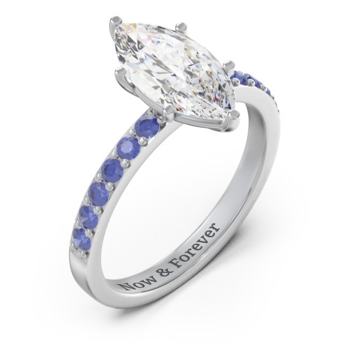 2 ct. Marquise CZ Engagement Ring with Accents
