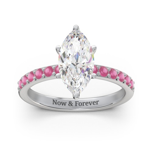 2 ct. Marquise CZ Engagement Ring with Accents