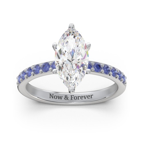 2 ct. Marquise CZ Engagement Ring with Accents