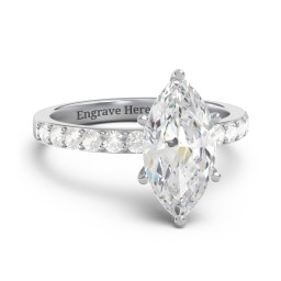 2 ct. Marquise CZ Engagement Ring with Accents in 925 Sterling Silver