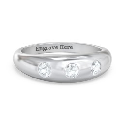 Round Stone Dome Ring