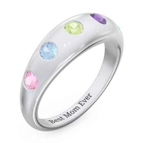 Round Stone Dome Ring