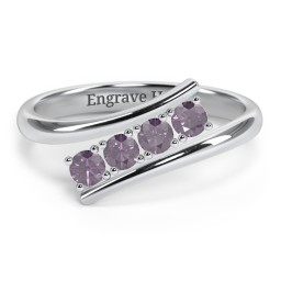 4 Birthstone Bypass Ring