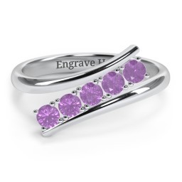 5 Birthstone Bypass Ring