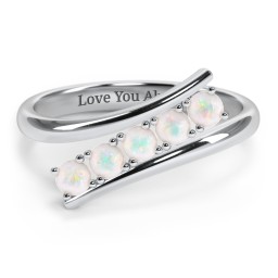 5 Birthstone Bypass Ring