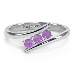 1 - 5 Birthstone Bypass Ring