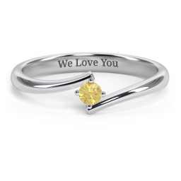 Birthstone Bypass Ring