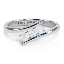 1 - 5 Birthstone Bypass Ring