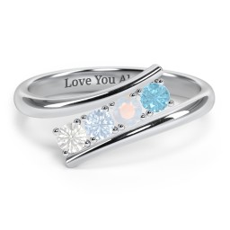 1 - 5 Birthstone Bypass Ring