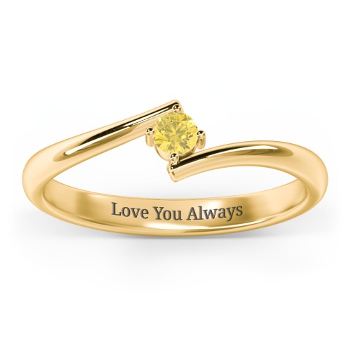 Birthstone Bypass Ring