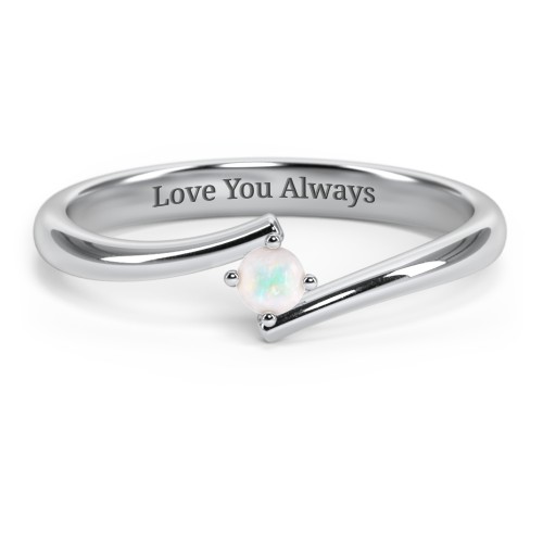 Birthstone Bypass Ring