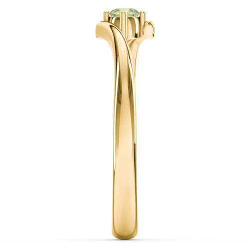 Birthstone Bypass Ring – 18K Gold Plated Silver with Peridot