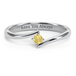 Birthstone Bypass Ring in 925 Sterling Silver with Citrine