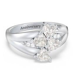 Multi-Heart Split-Band Ring