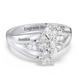 Multi-Heart Split-Band Ring