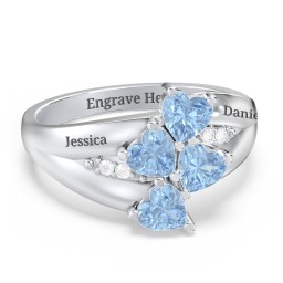 Multi-Heart Split-Band Ring