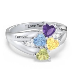Multi-Heart Split-Band Ring