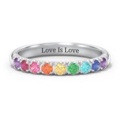 Rainbow Stackable Ring - 2.5mm – Sterling Silver with Topaz - Rainbow