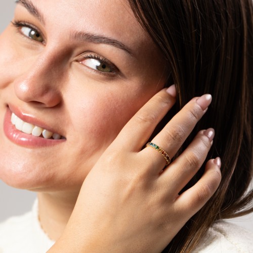 Rainbow Stackable Ring - 2.5mm – Sterling Silver with Topaz - Rainbow