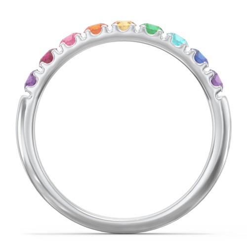 Rainbow Stackable Ring - 2.5mm – Sterling Silver with Topaz - Rainbow