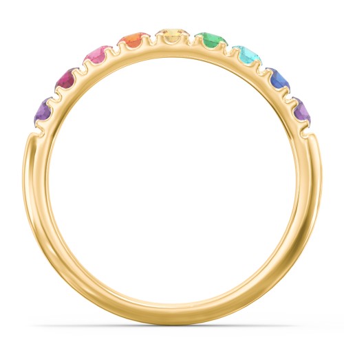 Rainbow Stackable Ring - 2.5mm – 10K Yellow Gold with Topaz - Rainbow