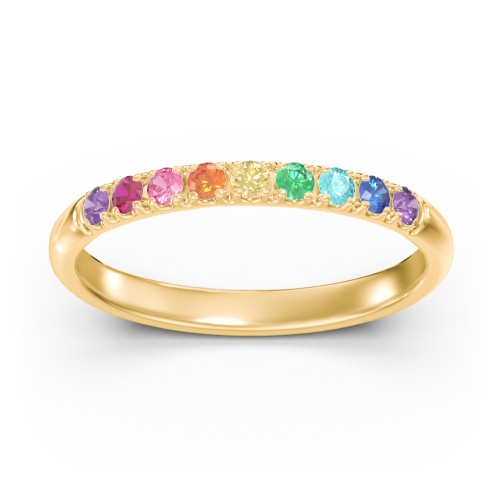 Rainbow Stackable Ring - 2mm – 10K Yellow Gold with Topaz - Rainbow