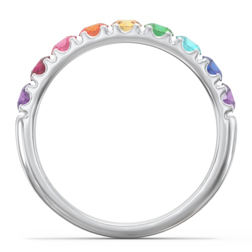 Rainbow Stackable Ring - 3mm – Sterling Silver with Topaz - Rainbow