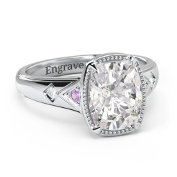 Elongated Cushion "Golden Era" Ring with Birthstones