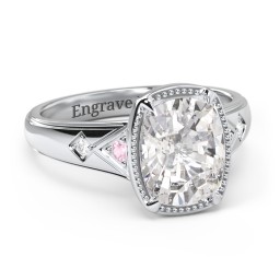 Elongated Cushion "Golden Era" Ring with Birthstones