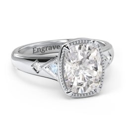 Elongated Cushion "Golden Era" Ring with Birthstones