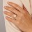 Elongated Cushion "Golden Era" Ring with Birthstones – 10K White Gold with Cubic Zirconia, Blue Sapphire, and White Premium Zirconia