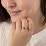 Curved 3 Bezel-Set Round Birthstone Ring – 18K Gold Plated Silver with Blue Topaz, Opal, and Alexandrite
