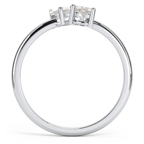 2 Heart Birthstone Ring – Sterling Silver with Cubic Zirconia