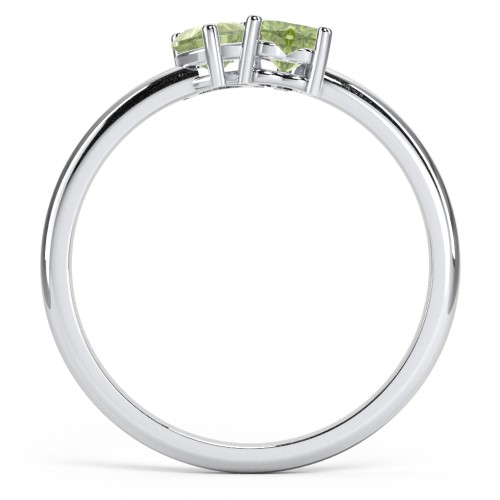 2 Heart Birthstone Ring