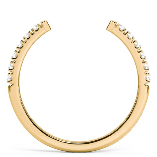 Pavé Birthstone Open Cuff Ring – 18K Gold Plated Silver with White Premium Zirconia