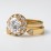 Geometric Birthstone Open Cuff Ring – 18K Gold Plated Silver with White Premium Zirconia