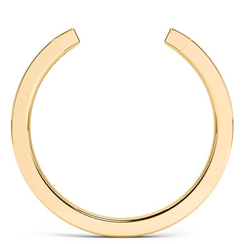 Geometric Birthstone Open Cuff Ring – 18K Gold Plated Silver with Diamond